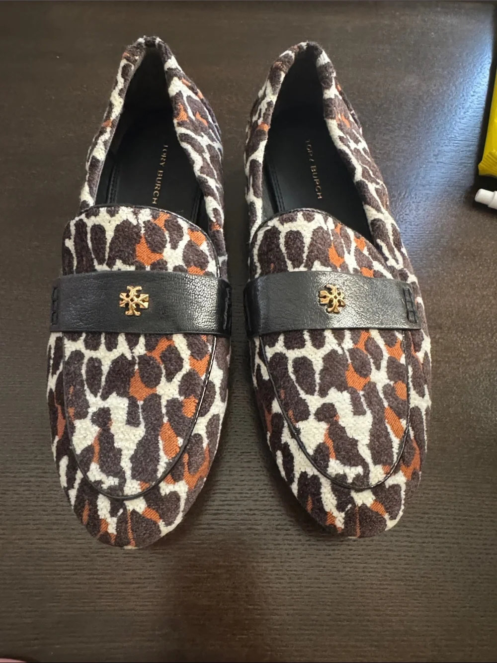 Tory Burch Leopard-Print Ballet Loafers in Brown, Cream & Orange